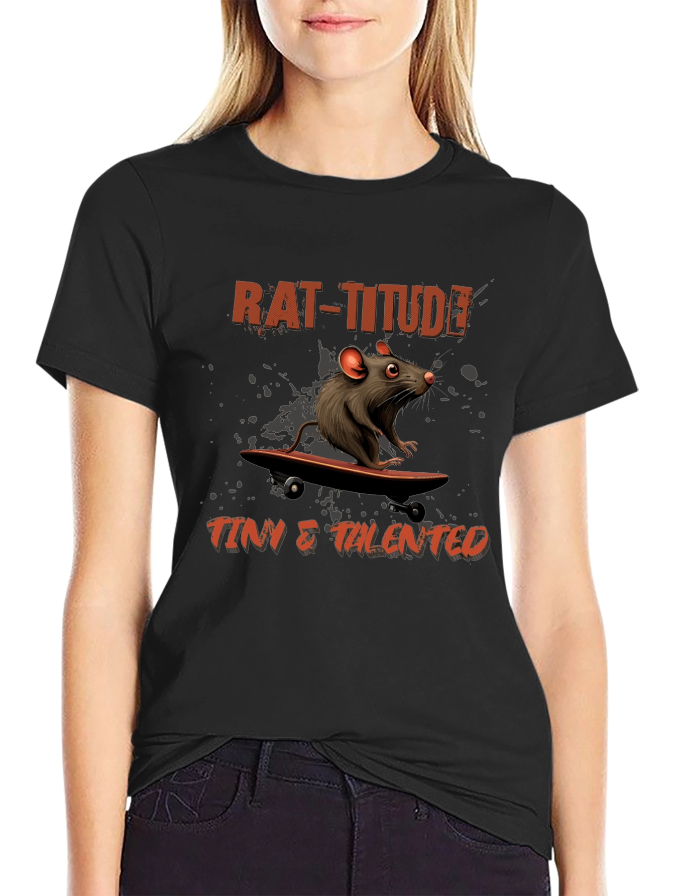 Rat-Titude Skateboarder Tee - Tiny & Talented