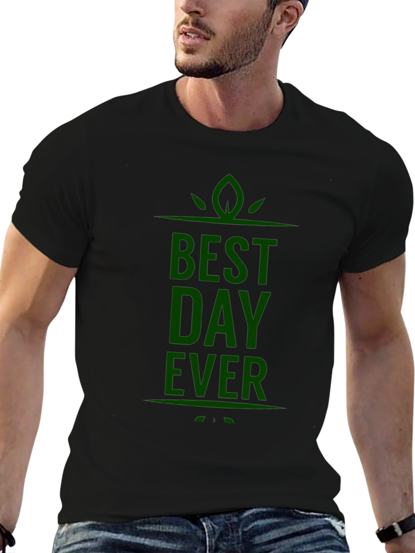 Best Day Ever T-Shirt - Black Cotton Graphic Tee