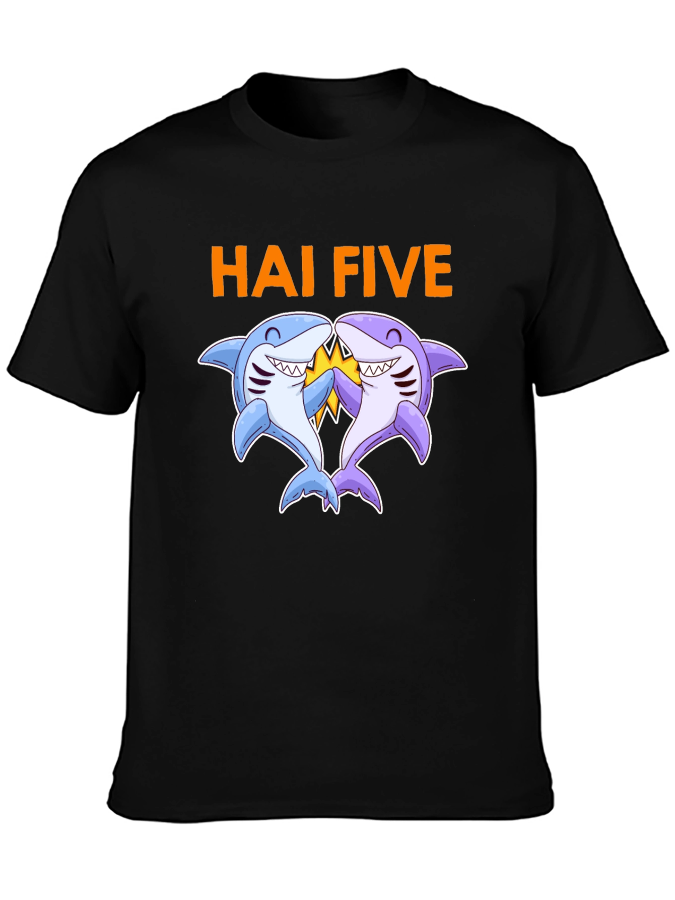 Hai Five Shark Graphic T-Shirt - Black