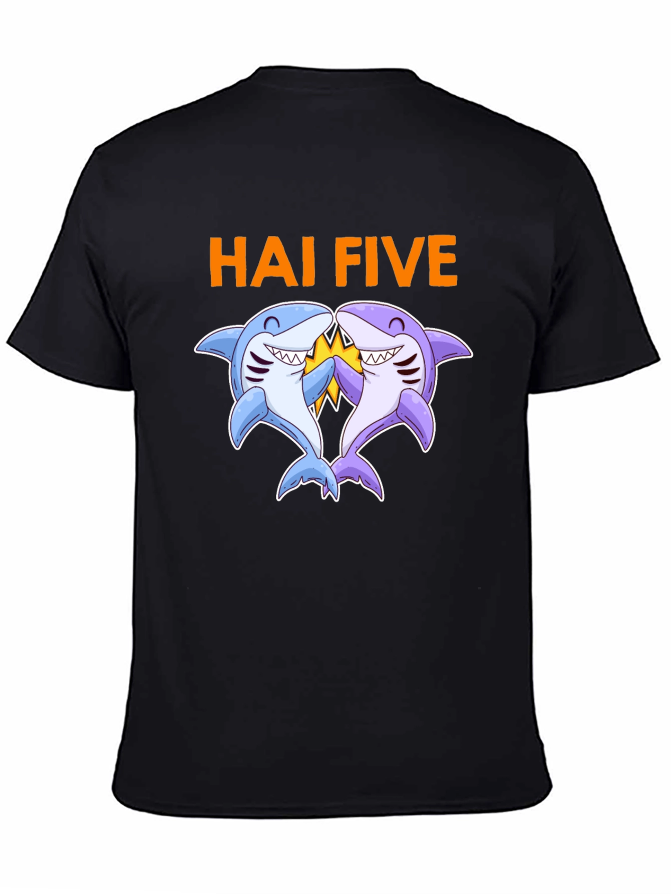 Hai Five Shark Graphic T-Shirt - Black