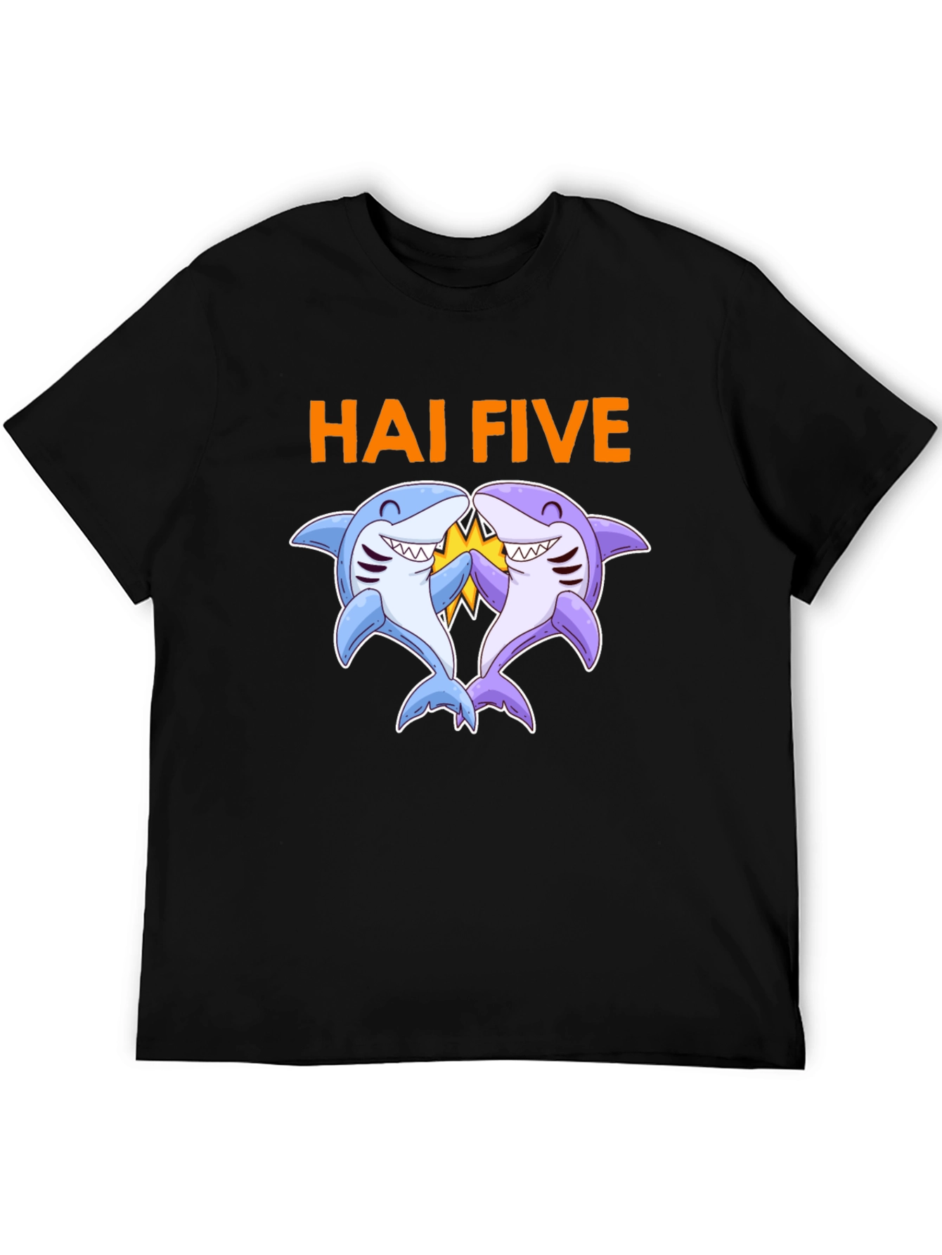 Hai Five Shark Graphic T-Shirt - Black