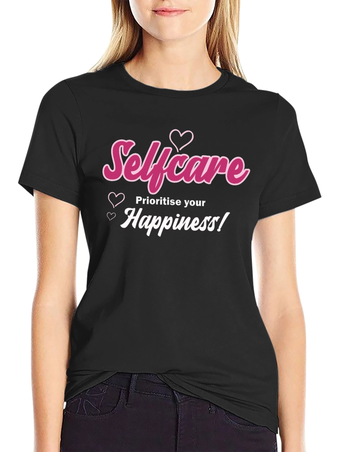 Selfcare Happiness Black Tee