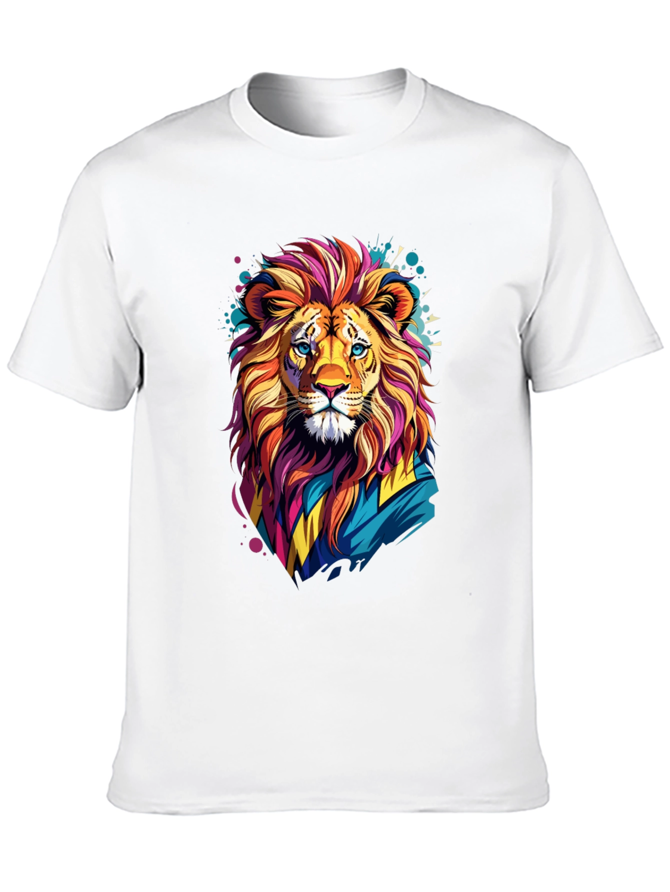 Lion Graphic Tee - Vivid Design Soft Cotton Blend