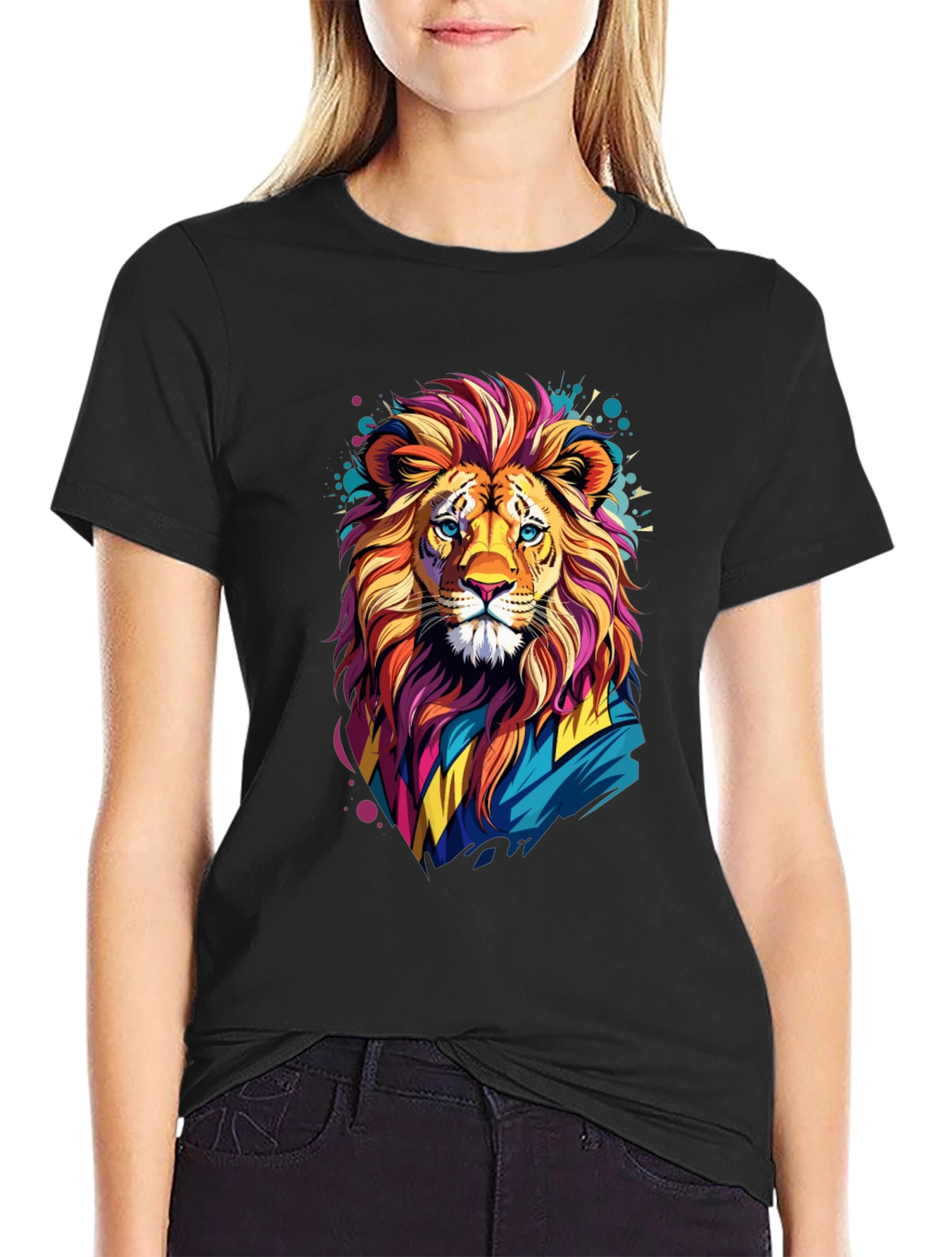 Lion Graphic Tee - Vivid Design Soft Cotton Blend