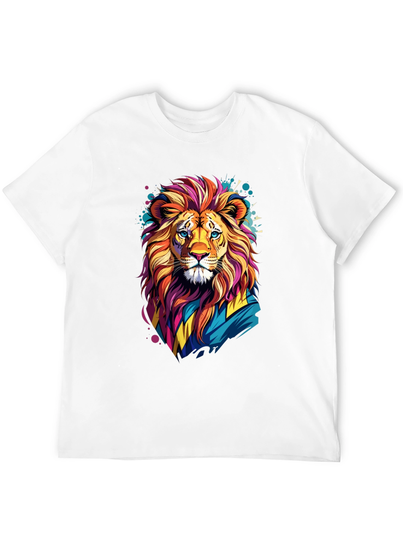 Lion Graphic Tee - Vivid Design Soft Cotton Blend
