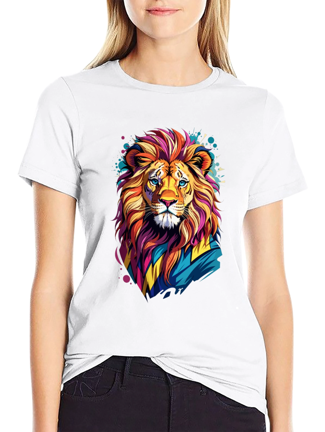 Lion Graphic Tee - Vivid Design Soft Cotton Blend