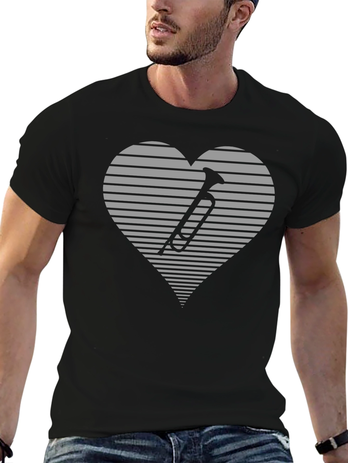 Musical Heart T-Shirt - Black