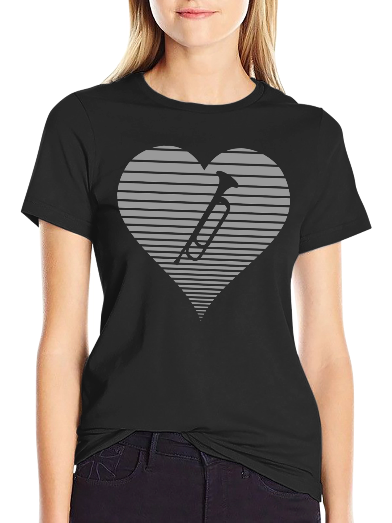 Musical Heart T-Shirt - Black