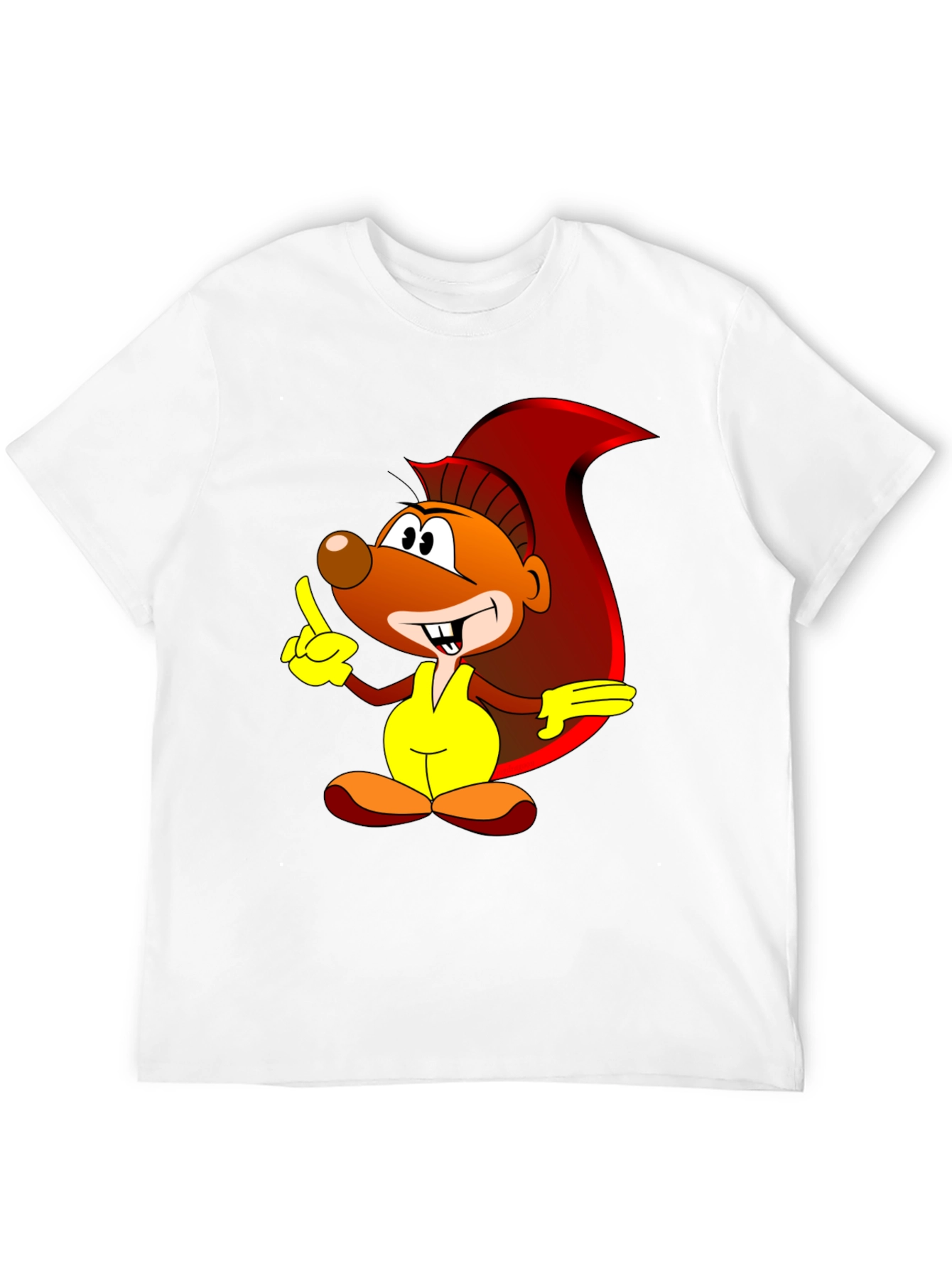 Cartoon Squirrel Graphic Print Black T-Shirt