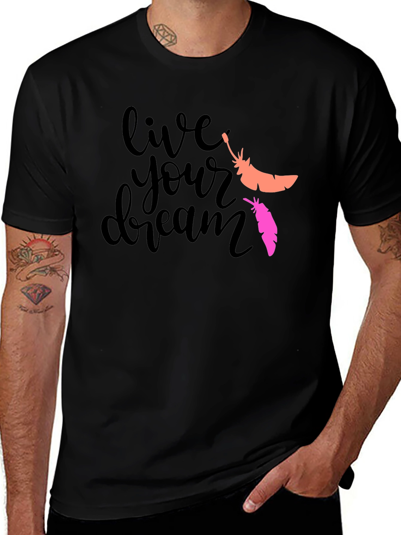Live Your Dream T-Shirt: Feather Graphic