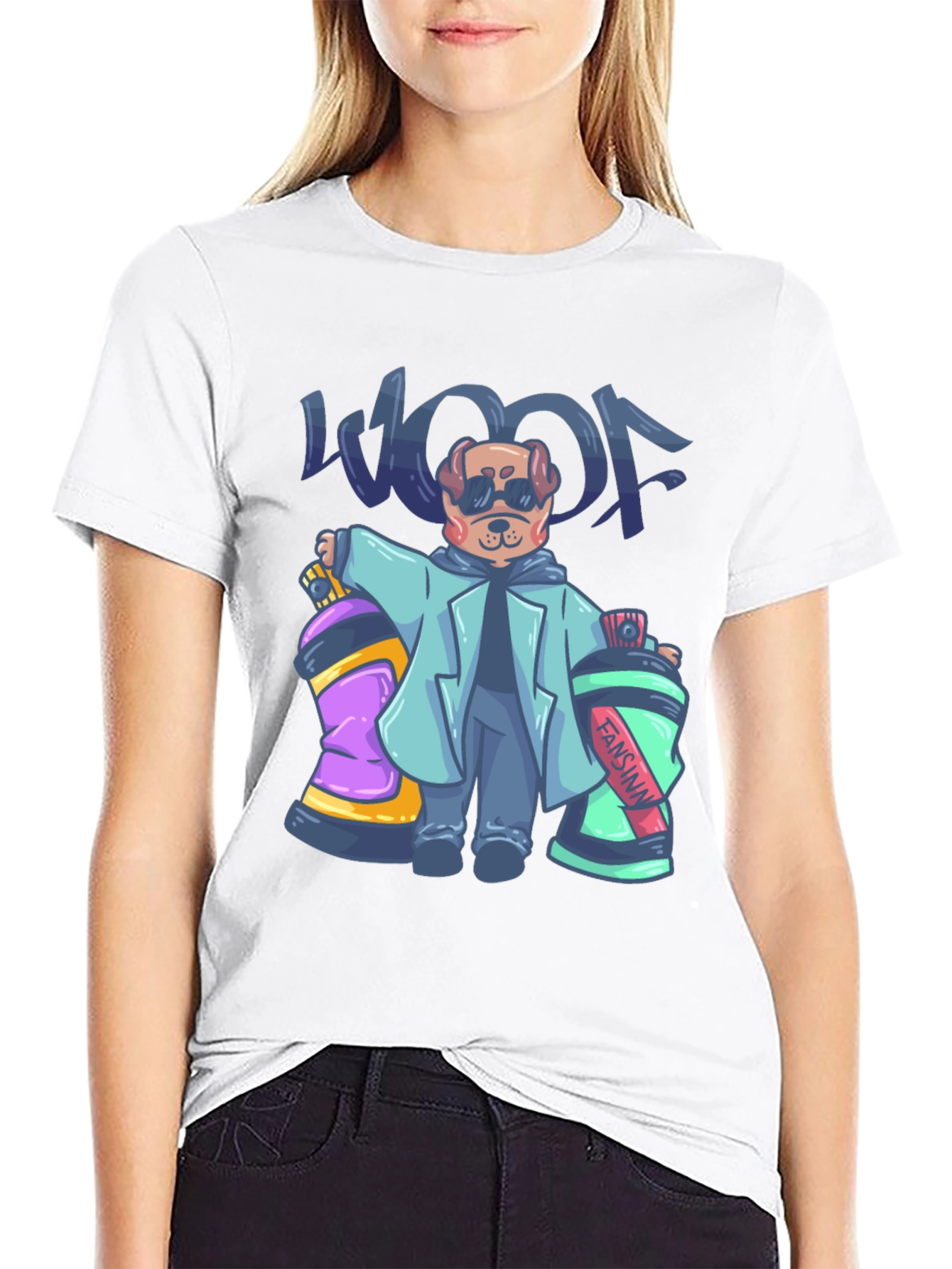 Cool Dog Graffiti Artist Graphic T-Shirt