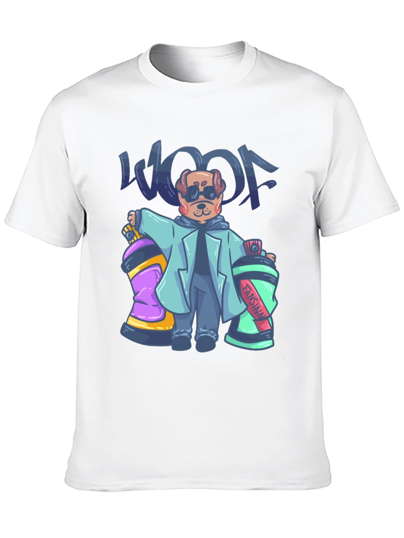 Cool Dog Graffiti Artist Graphic T-Shirt