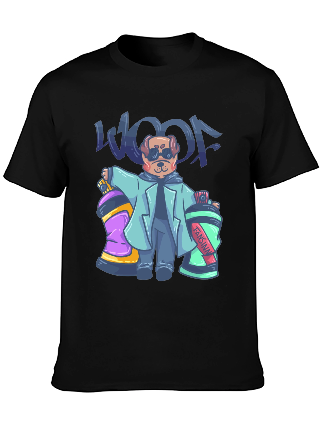 Cool Dog Graffiti Artist Graphic T-Shirt