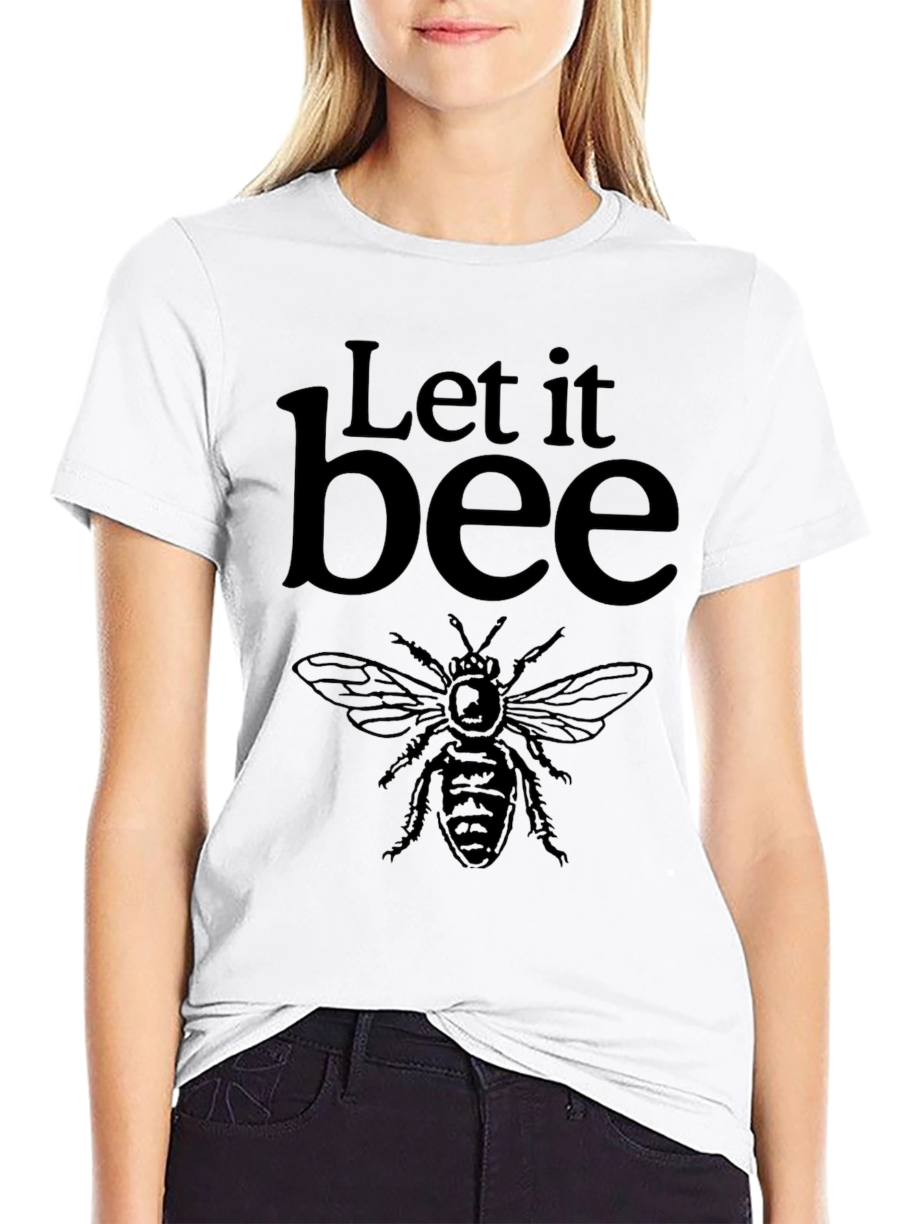 Let It Bee Graphic T-Shirt - Crew Neck Tee