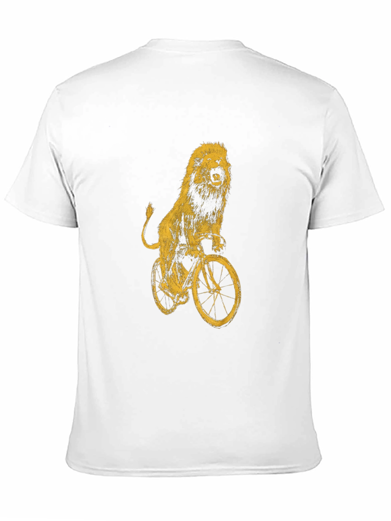Lion on Bike Graphic Tee - Black Cotton T-Shirt