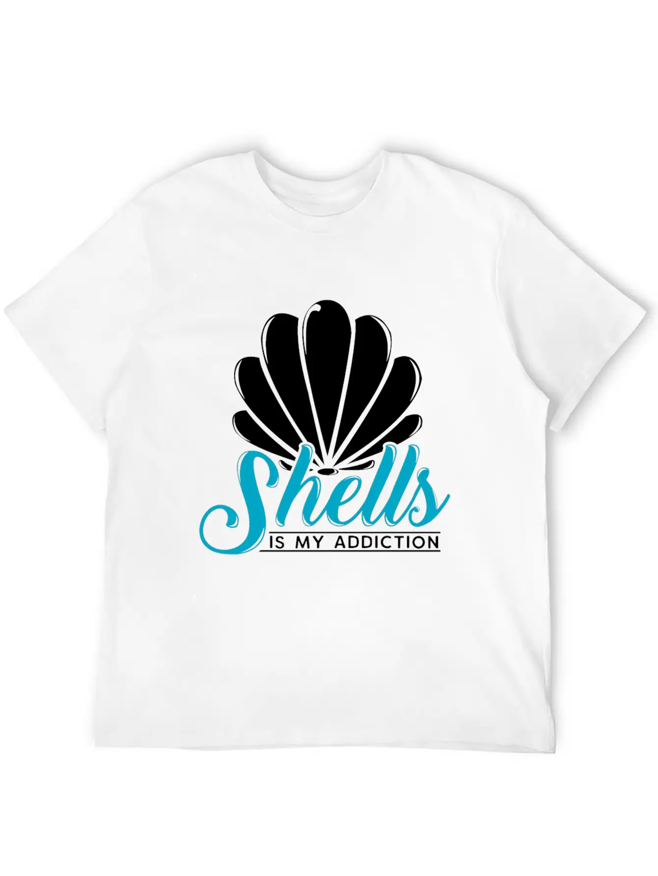 Shells Is My Addiction Sea Ocean Gift Unisex Casual T-Shirt – Clean Design For Daily Comfort