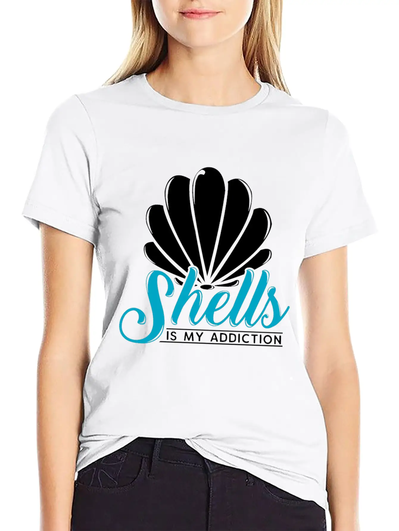 Shells Is My Addiction Sea Ocean Gift Unisex Casual T-Shirt – Clean Design For Daily Comfort