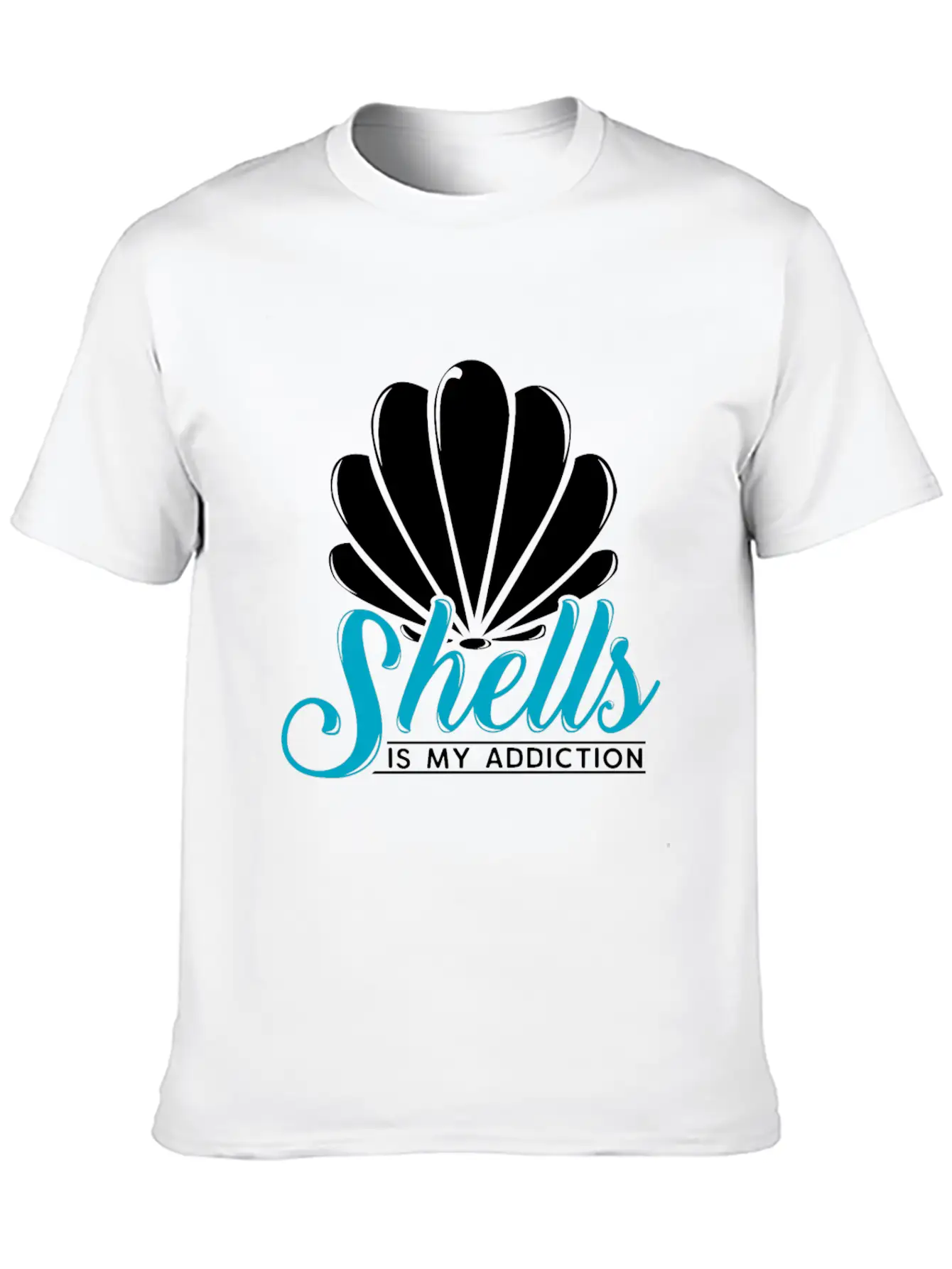 Shells Is My Addiction Sea Ocean Gift Unisex Casual T-Shirt – Clean Design For Daily Comfort