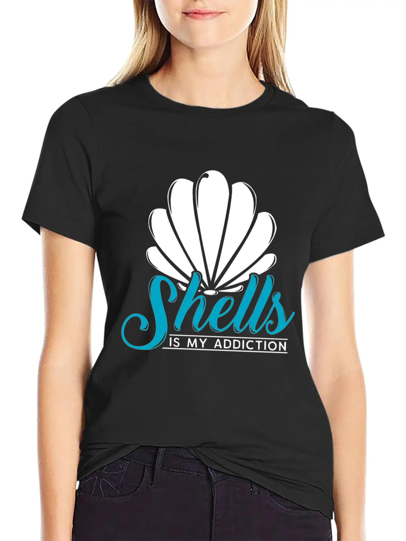 Shells Is My Addiction Sea Ocean Gift Unisex Casual T-Shirt – Clean Design For Daily Comfort