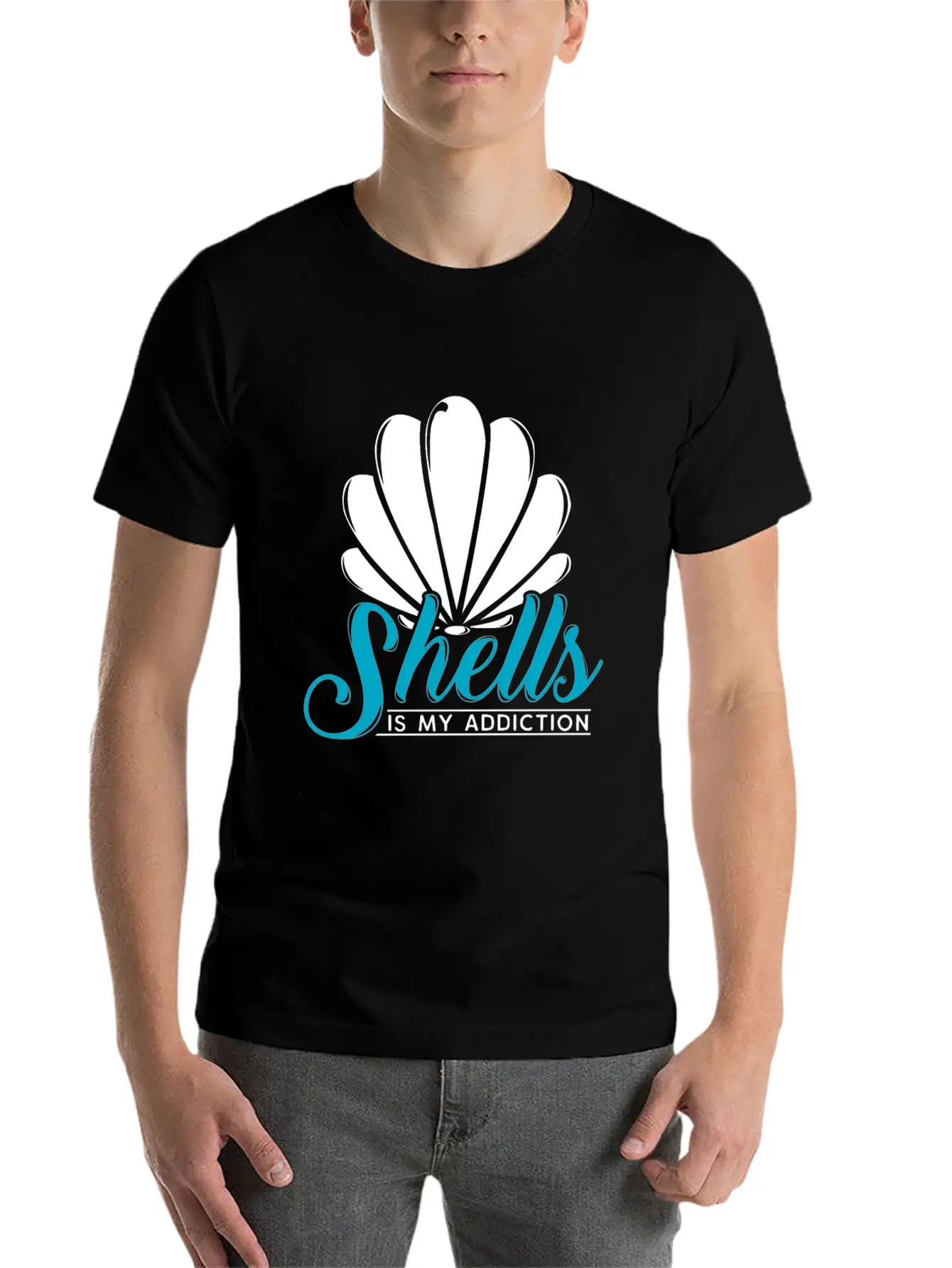 Shells Is My Addiction Sea Ocean Gift Unisex Casual T-Shirt – Clean Design For Daily Comfort