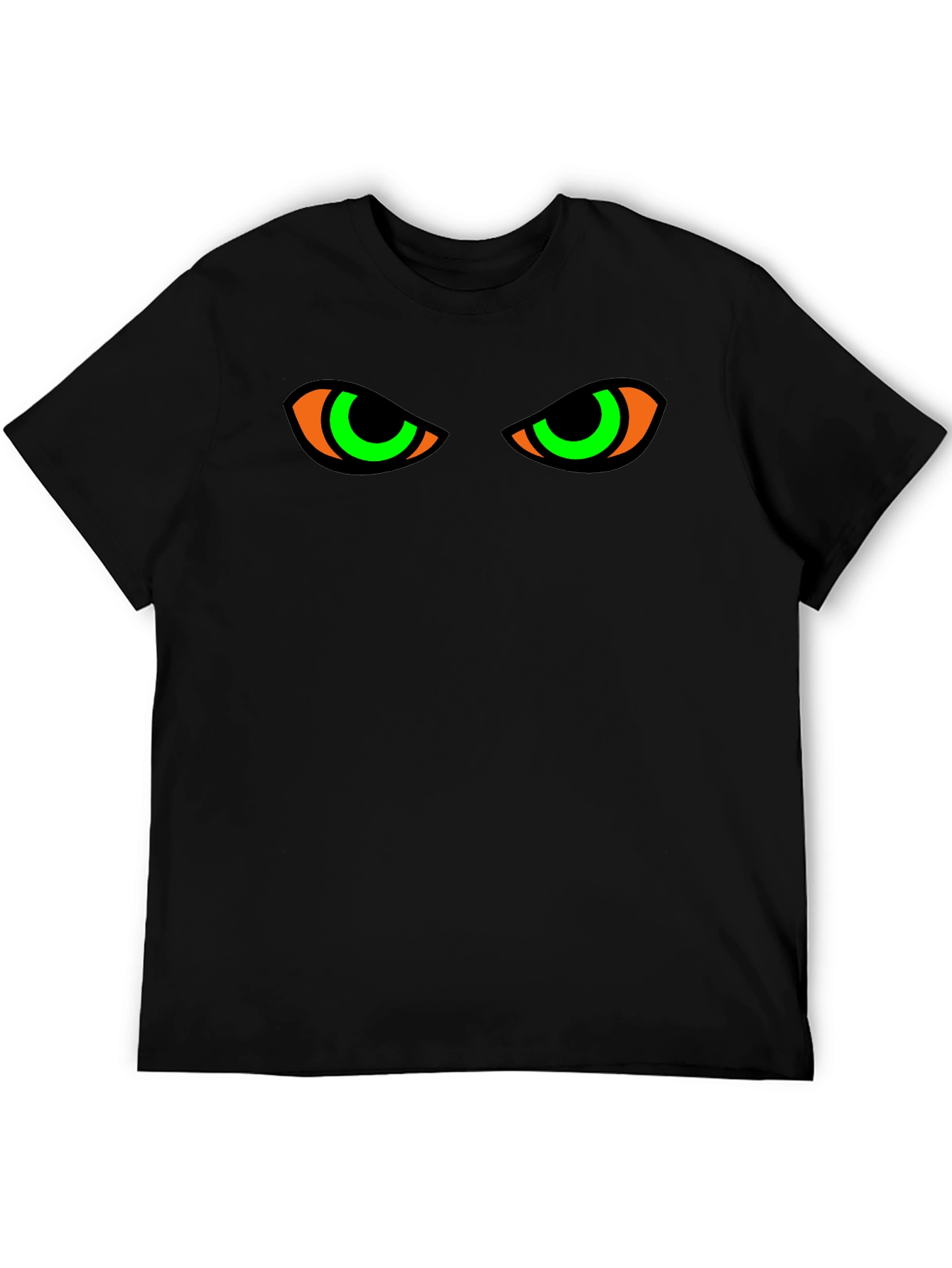 Glow Eyes T-Shirt: Mens Black Spooky Graphic Tee