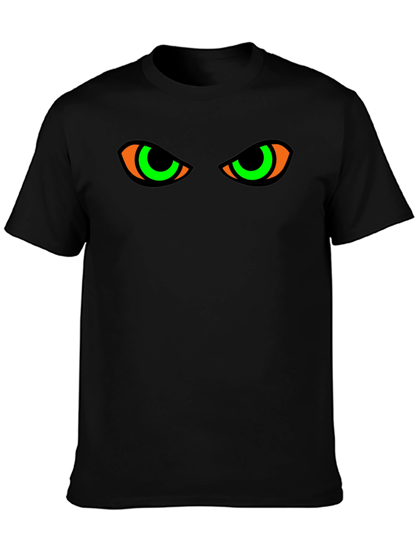 Glow Eyes T-Shirt: Mens Black Spooky Graphic Tee