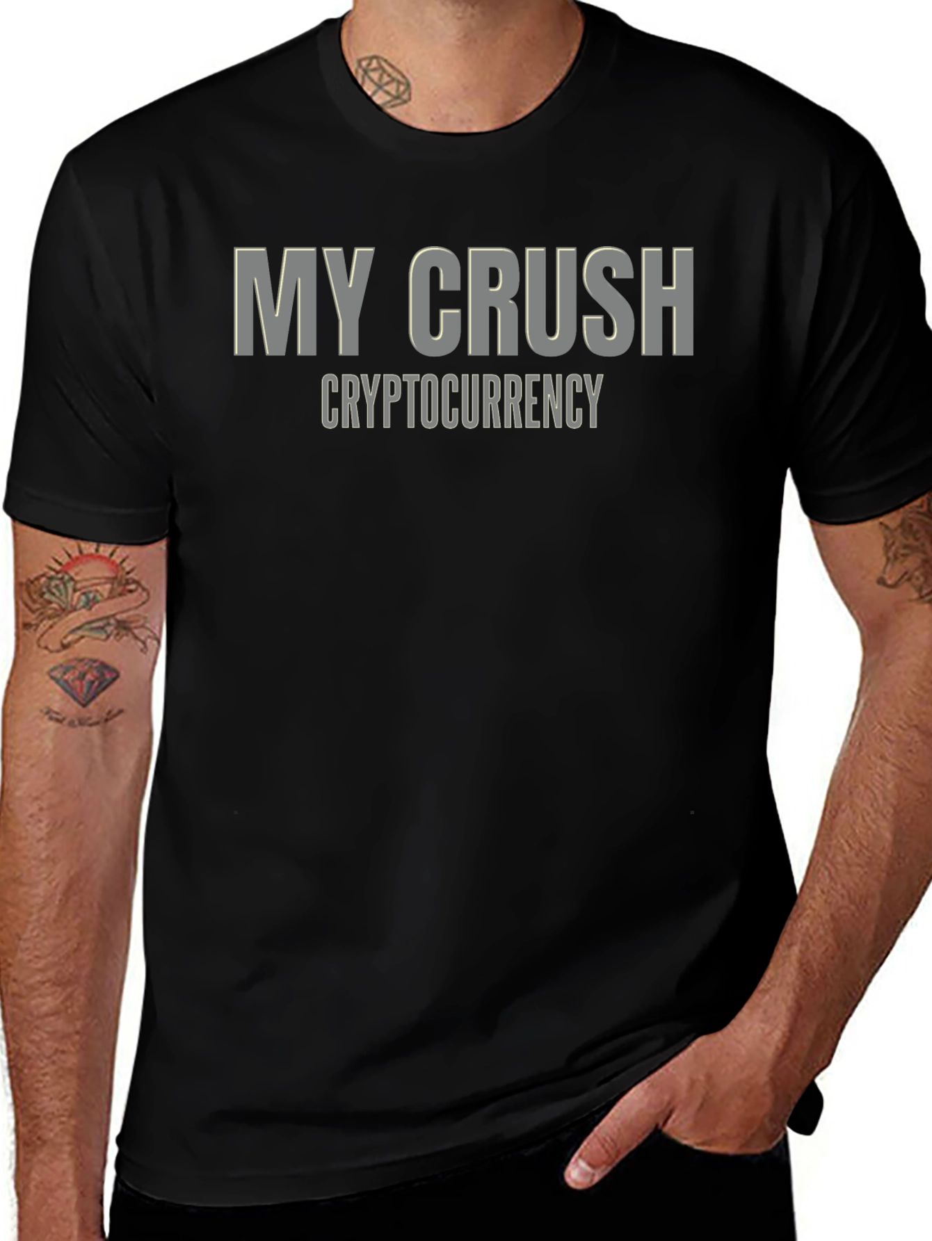My Crush is Cryptocurrency - Black Graphic Tee