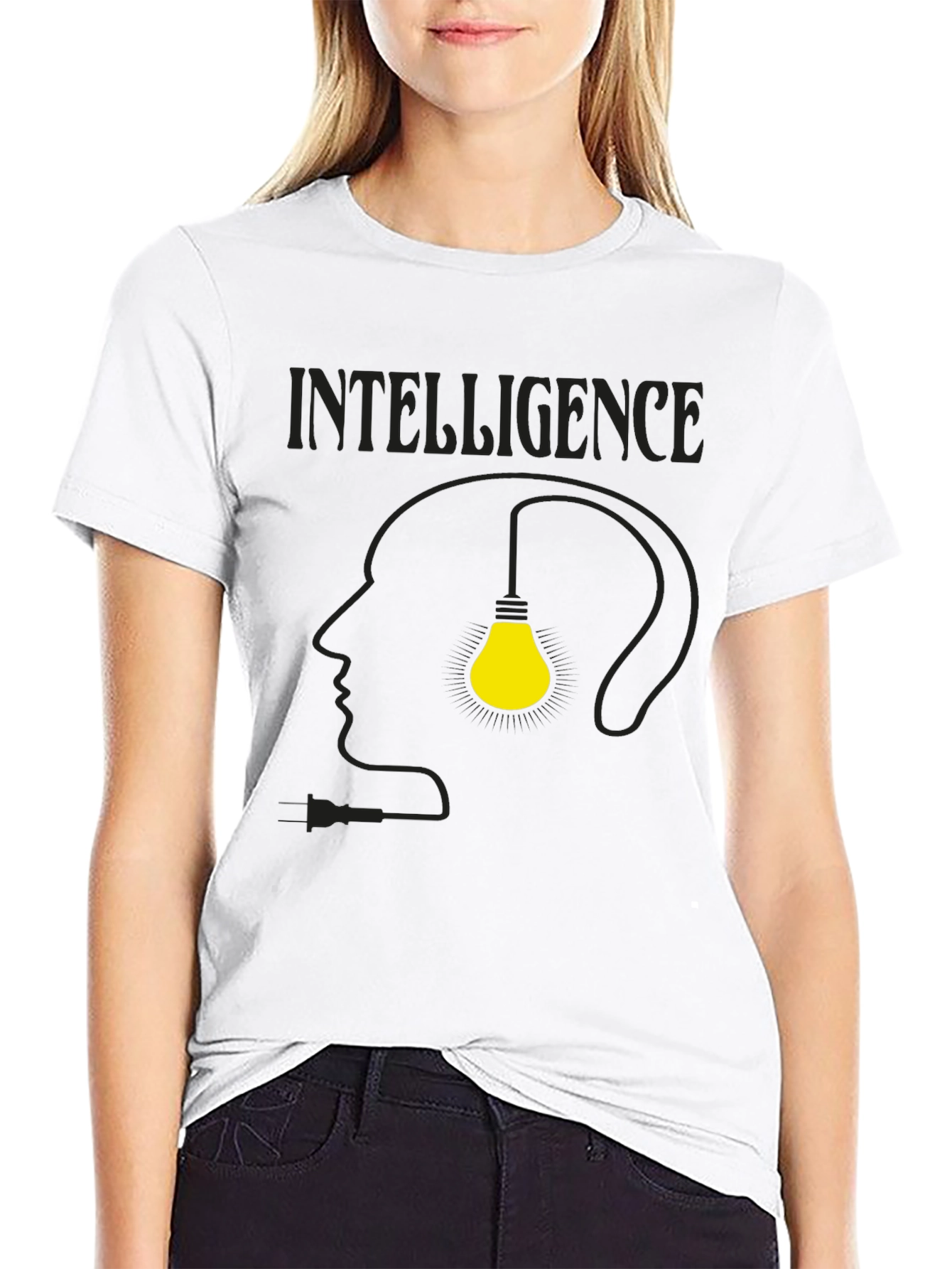Intelligence T-Shirt - Light Bulb Head Graphic Tee