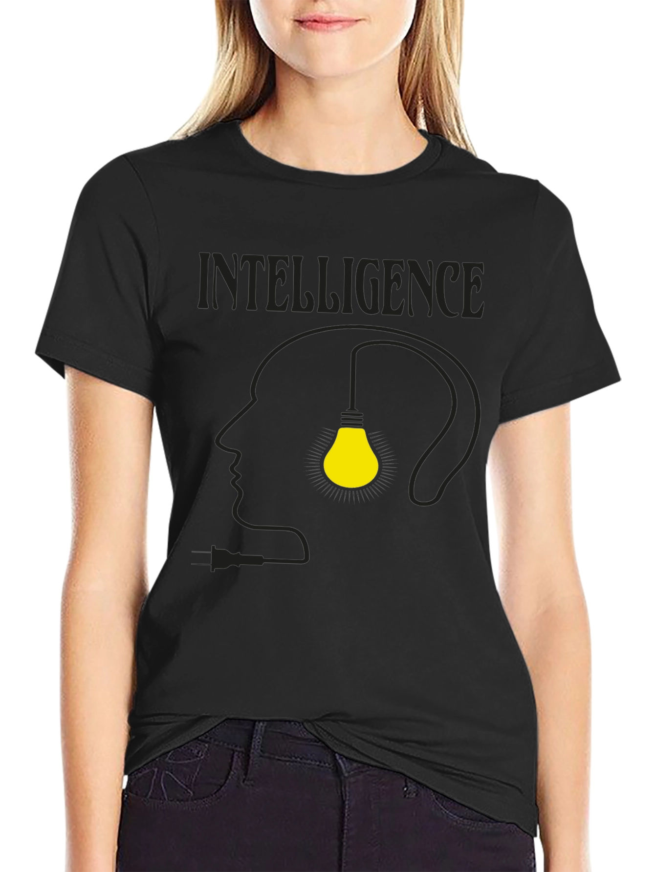 Intelligence T-Shirt - Light Bulb Head Graphic Tee