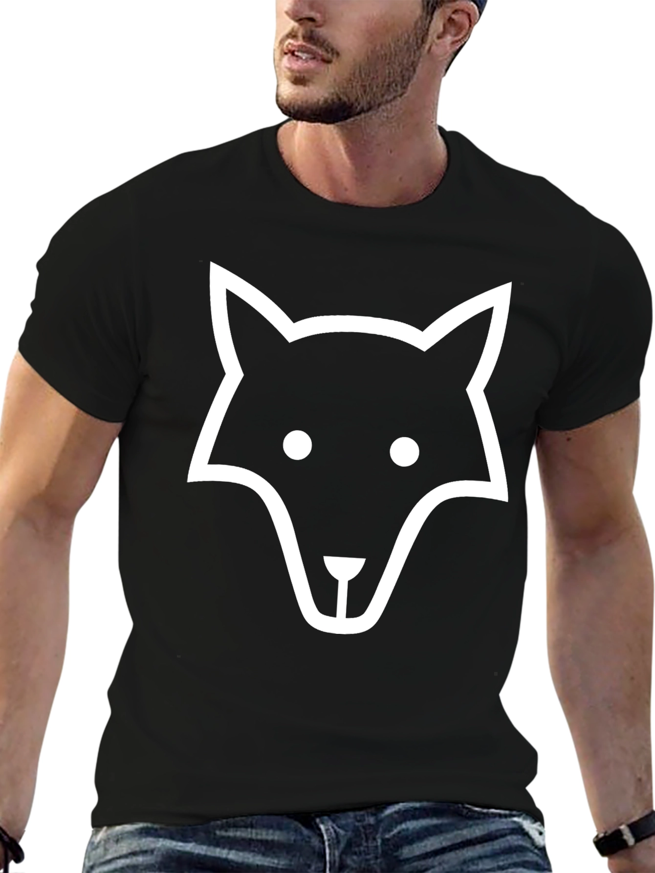 Fox Graphic Tee - Black Cotton T-Shirt