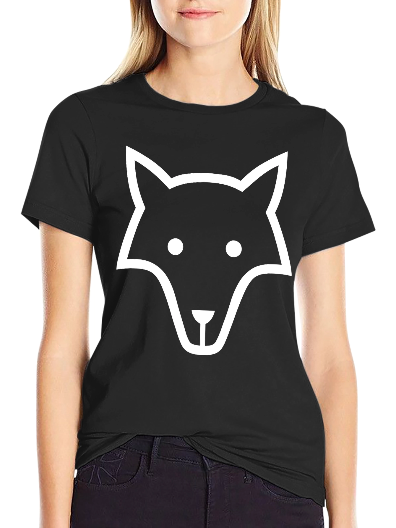 Fox Graphic Tee - Black Cotton T-Shirt