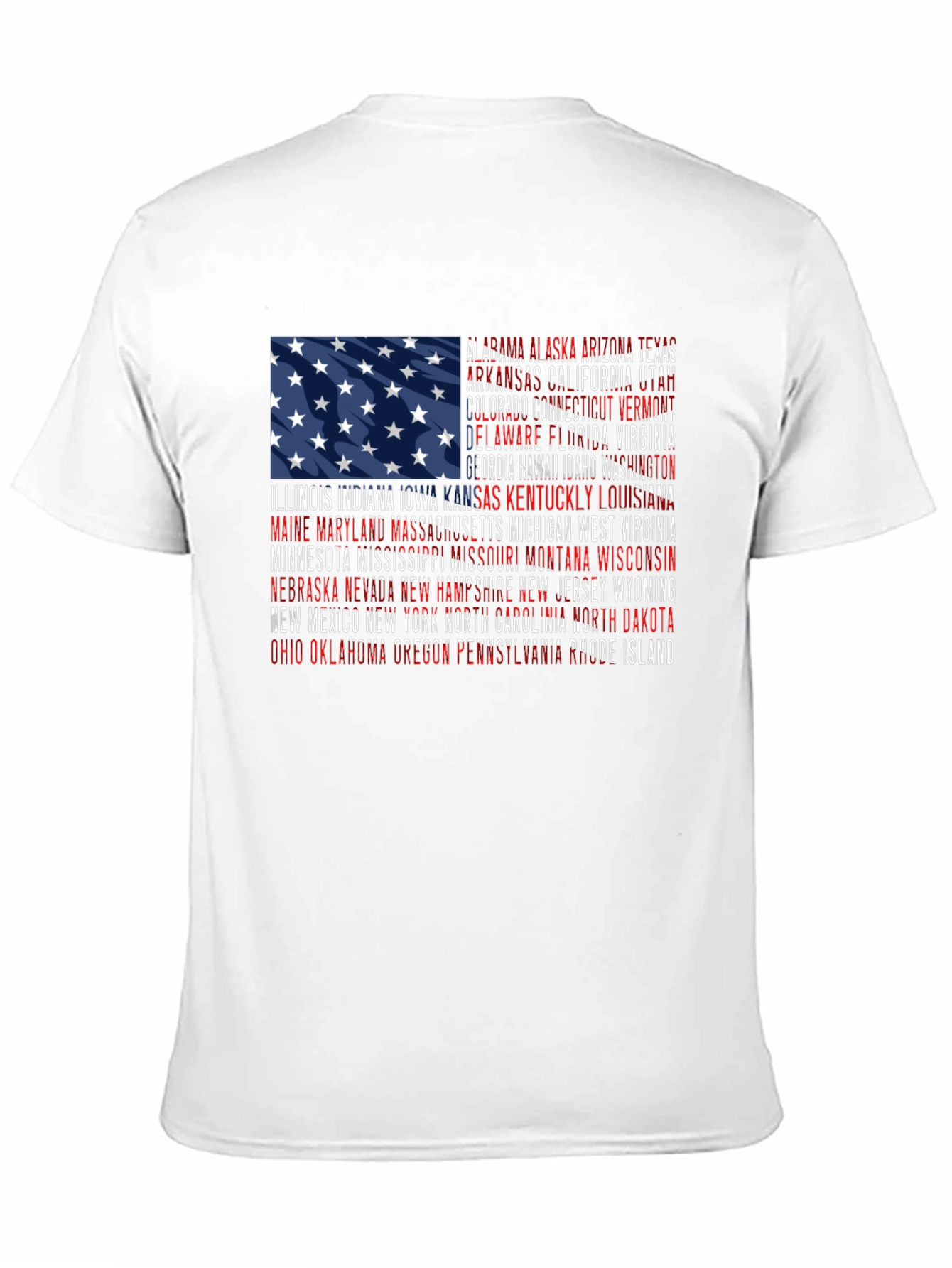 USA Flag States Graphic Print T-Shirt
