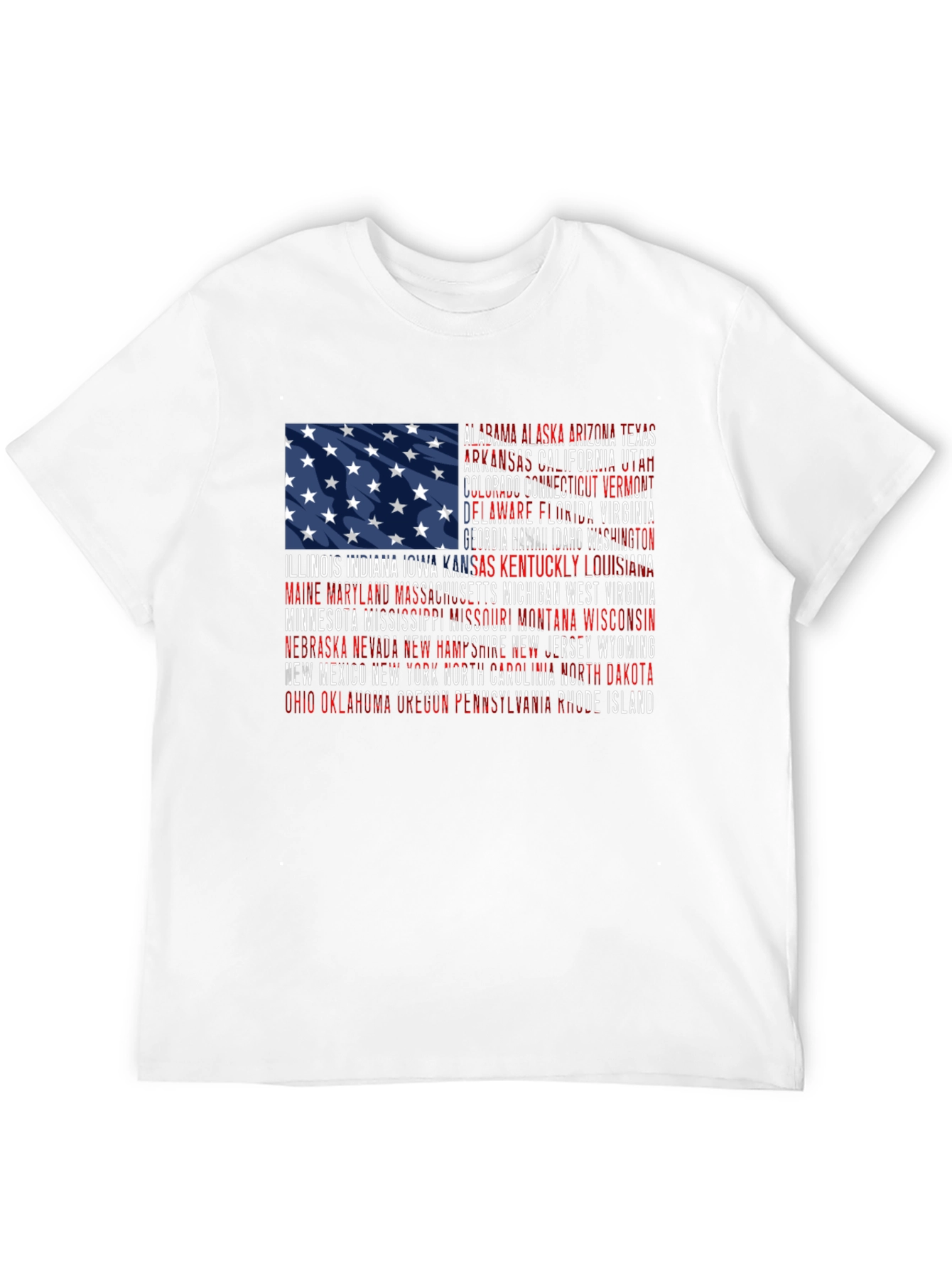 USA Flag States Graphic Print T-Shirt