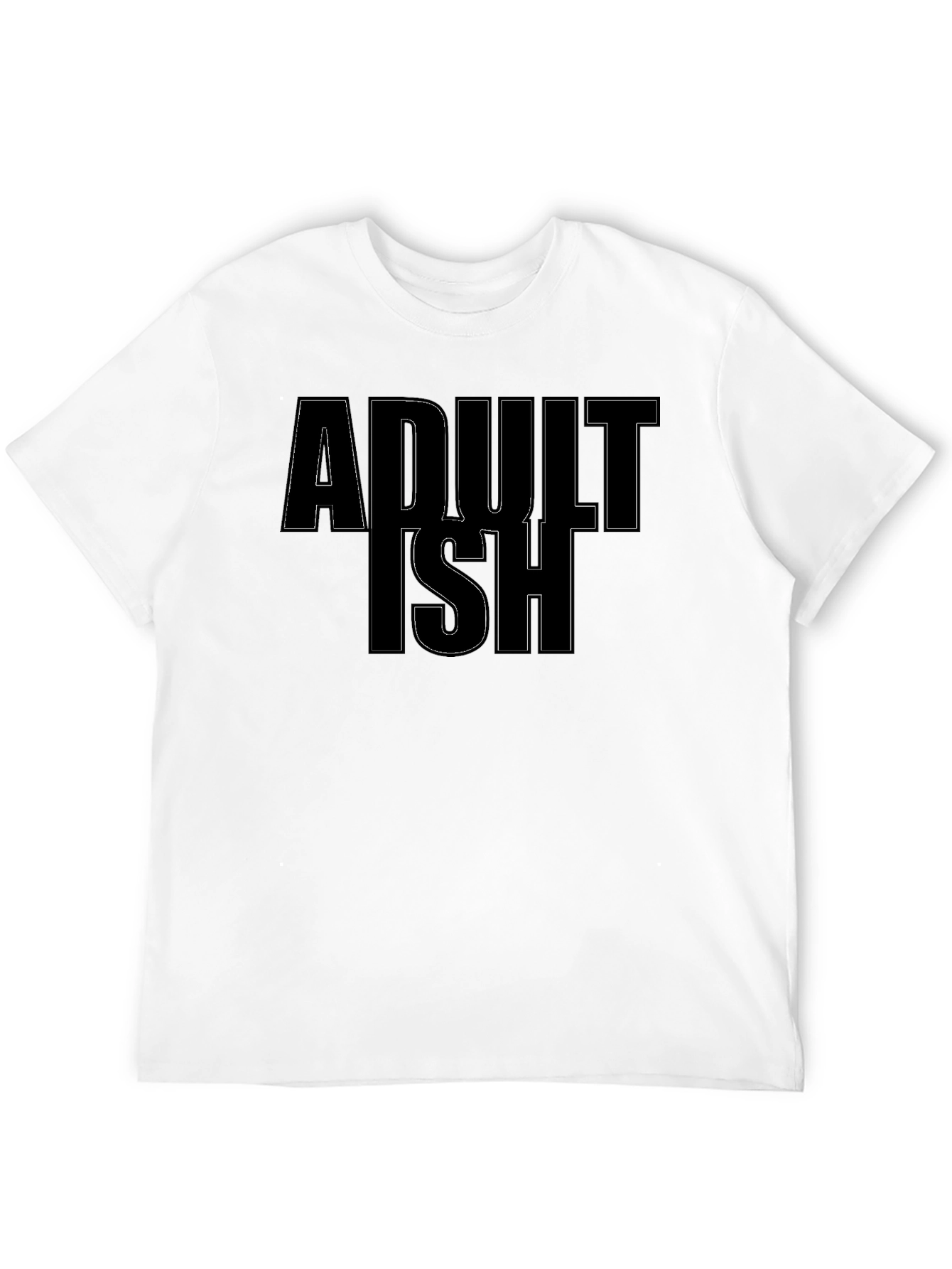 Adultish Graphic Tee - Black Casual T-Shirt