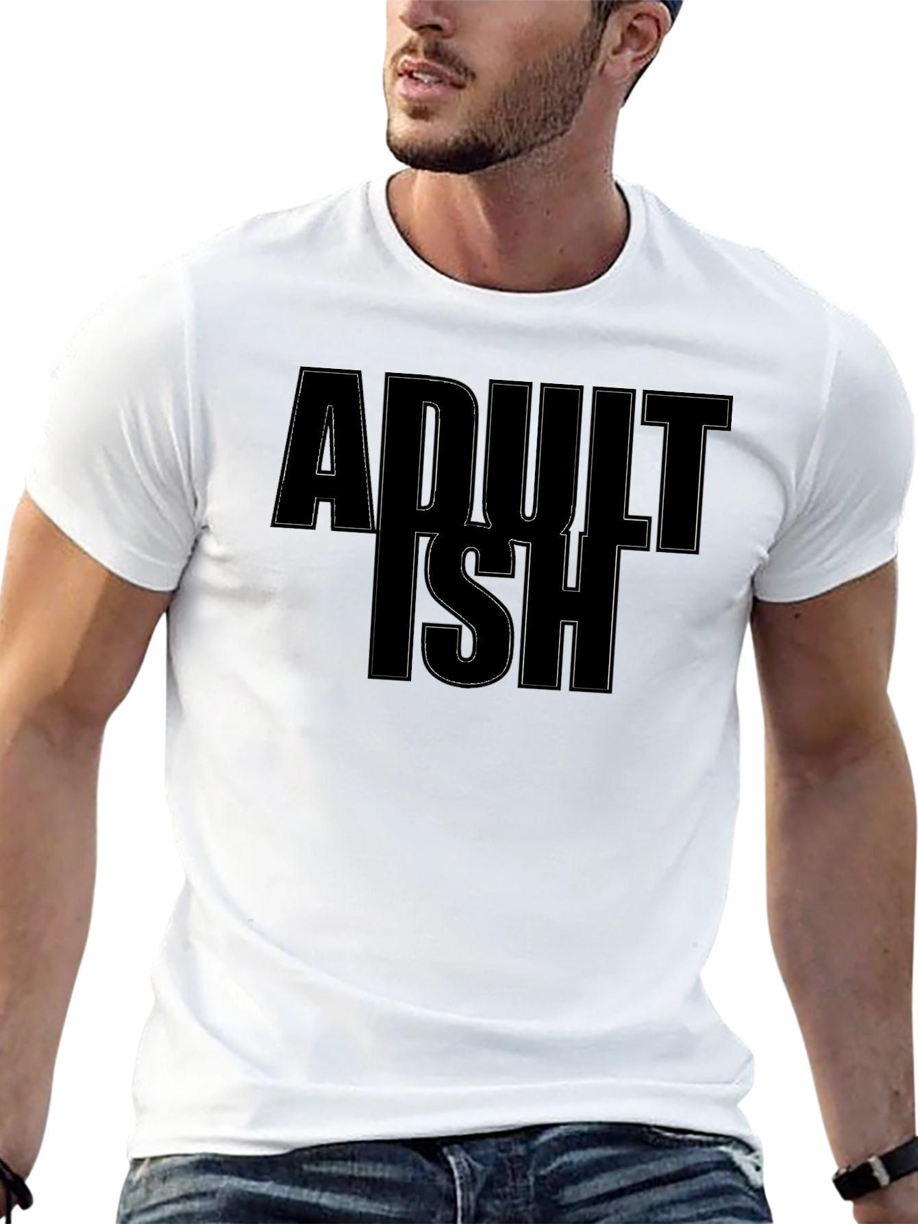 Adultish Graphic Tee - Black Casual T-Shirt
