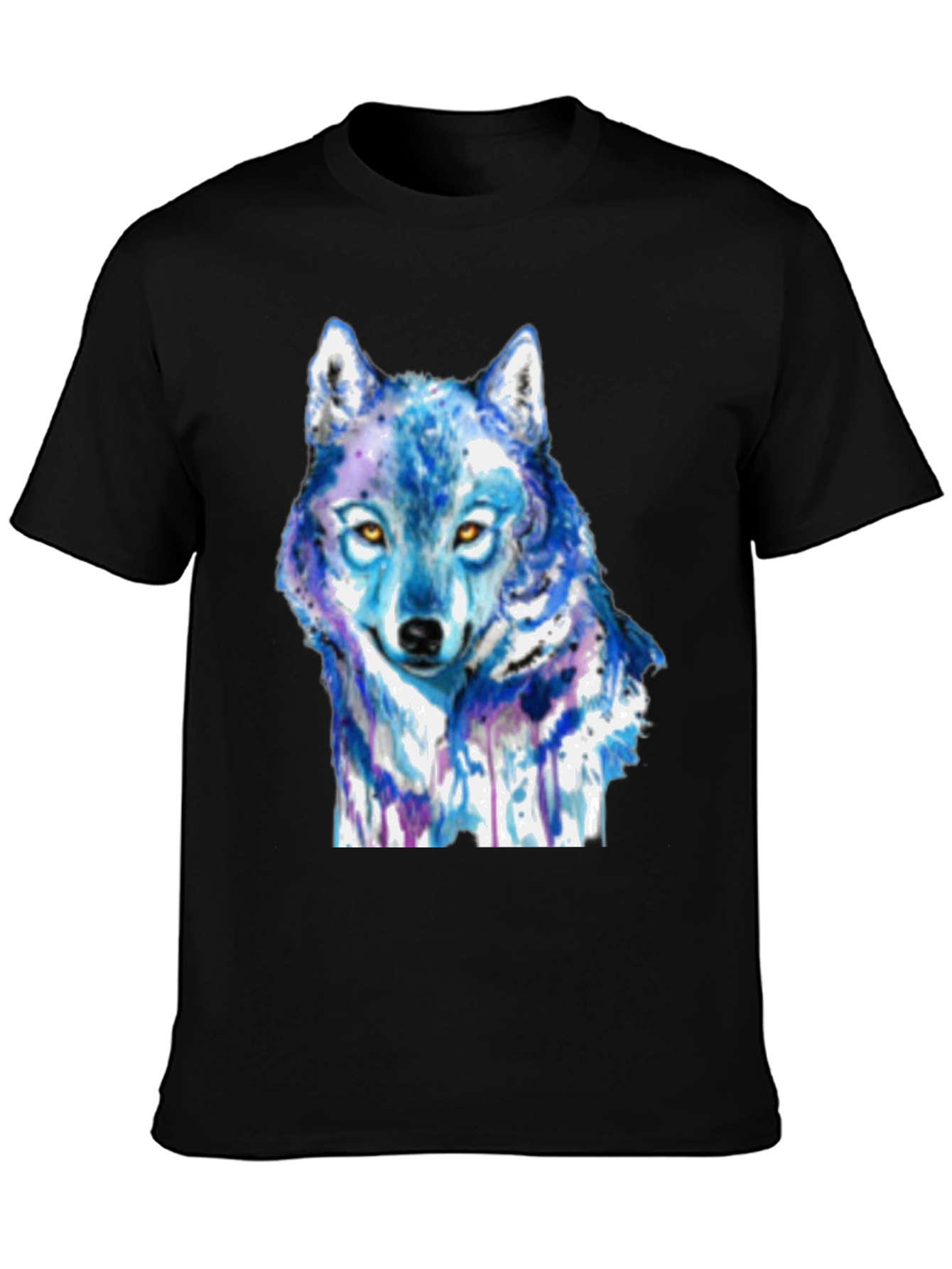 Blue Wolf Graphic T-Shirt - Artistic Animal Tee