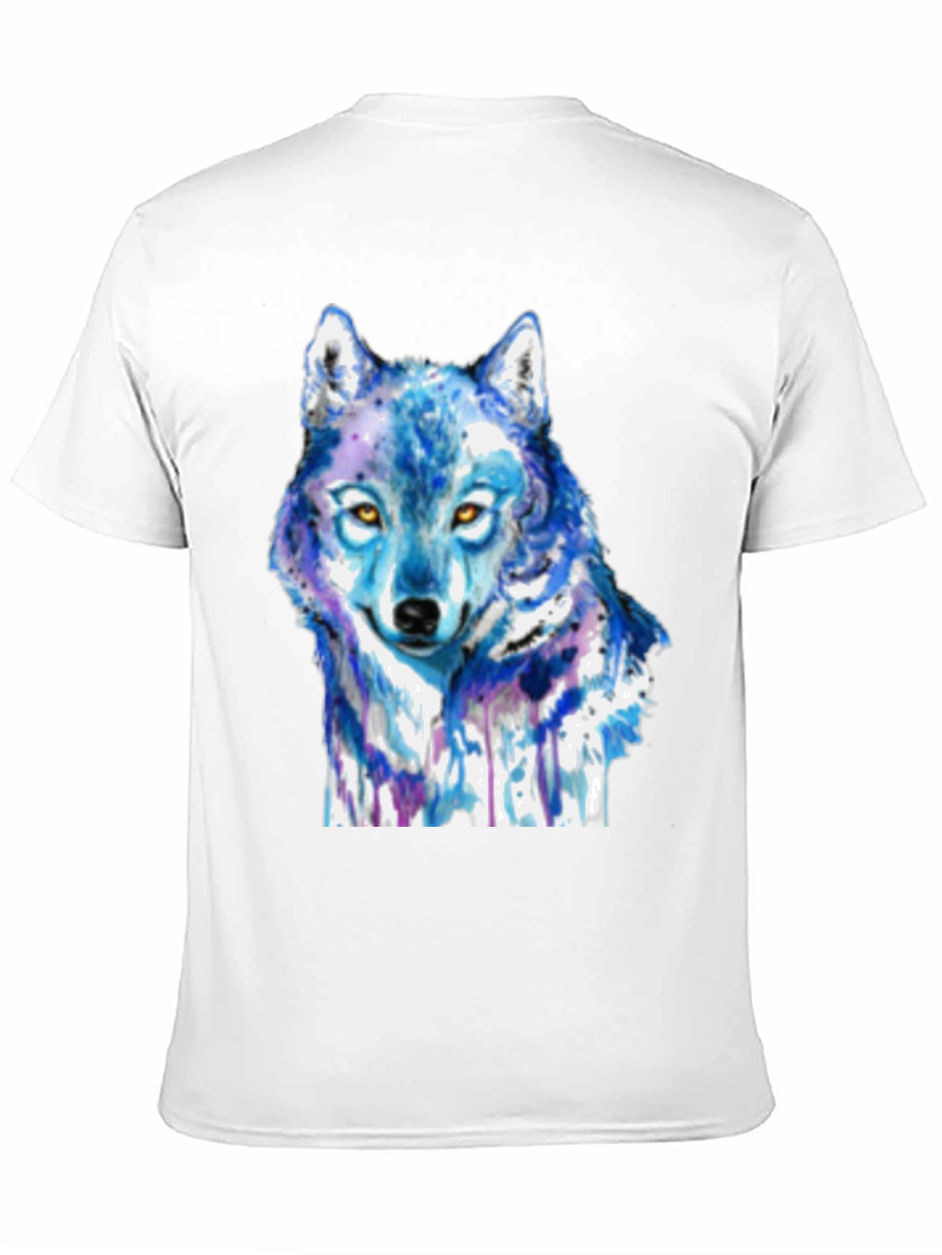 Blue Wolf Graphic T-Shirt - Artistic Animal Tee