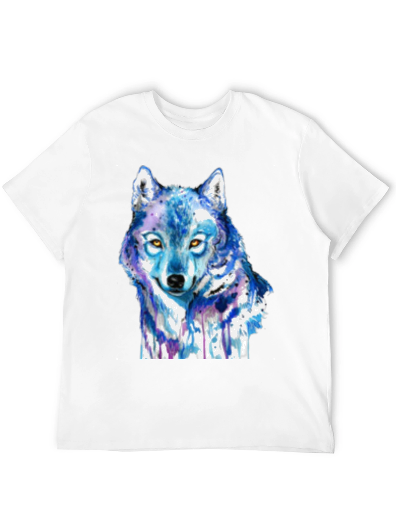 Blue Wolf Graphic T-Shirt - Artistic Animal Tee