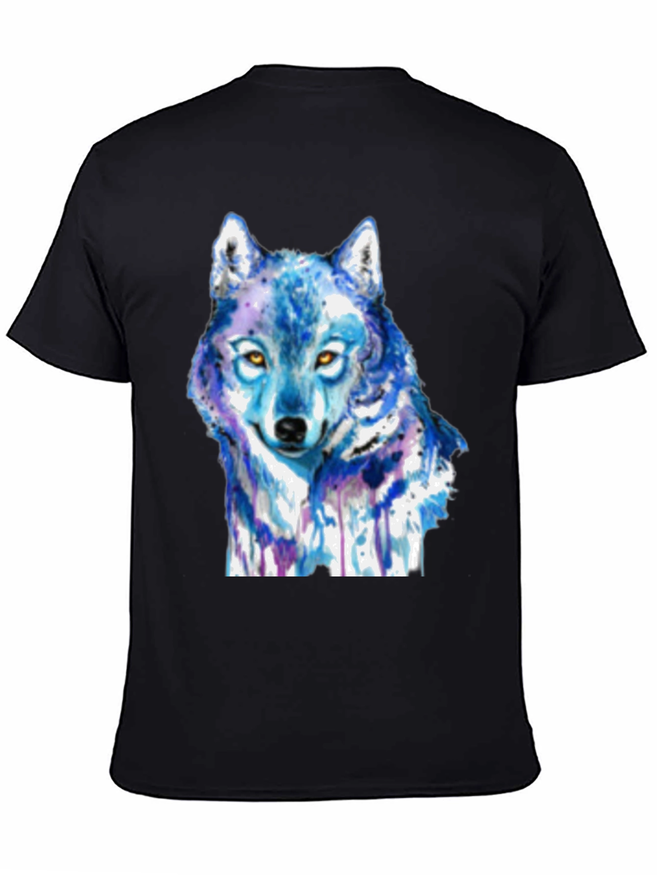 Blue Wolf Graphic T-Shirt - Artistic Animal Tee