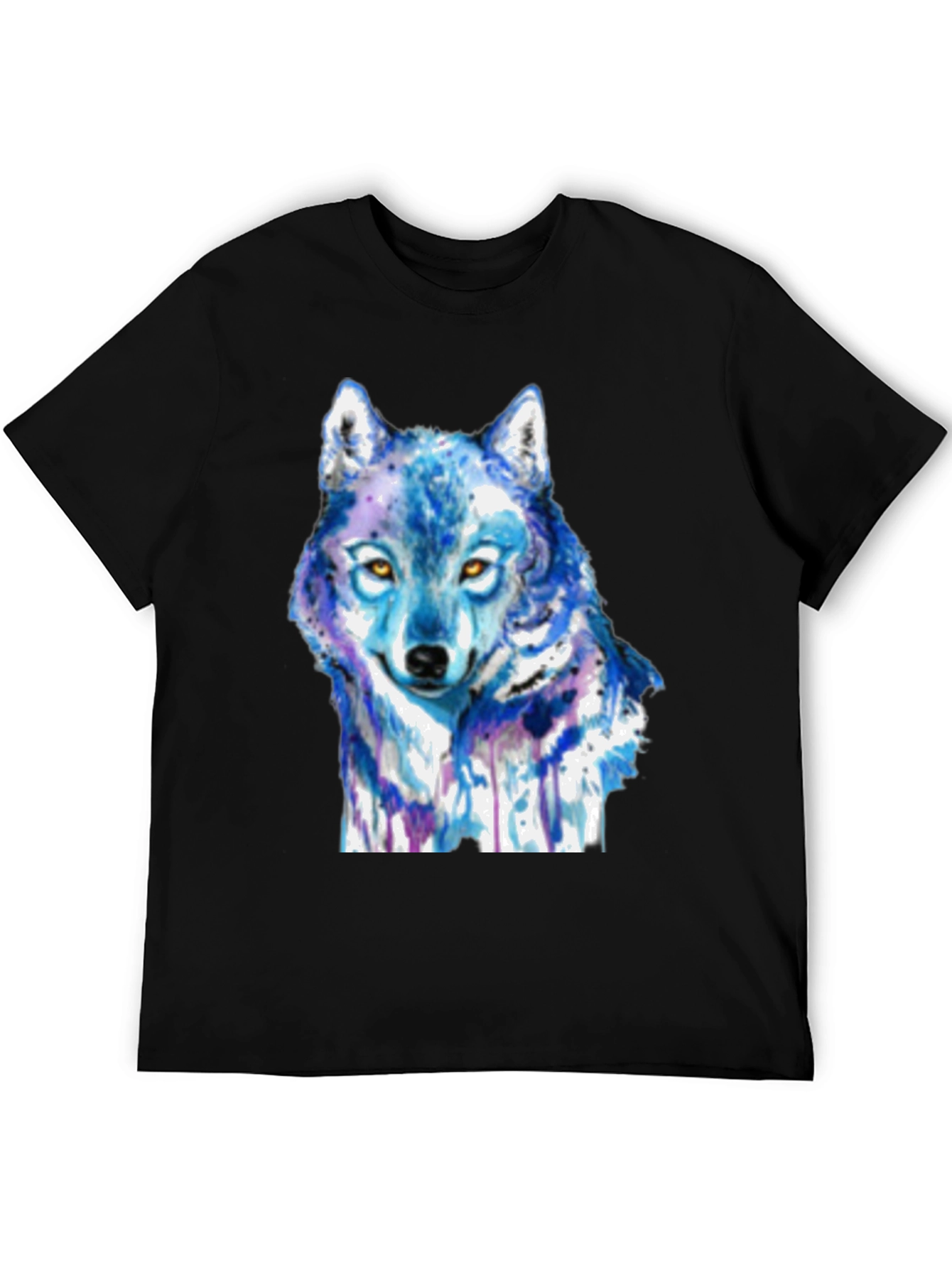 Blue Wolf Graphic T-Shirt - Artistic Animal Tee