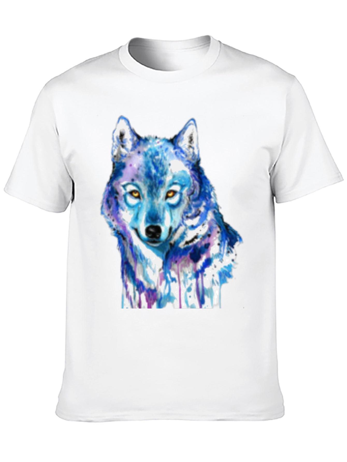 Blue Wolf Graphic T-Shirt - Artistic Animal Tee