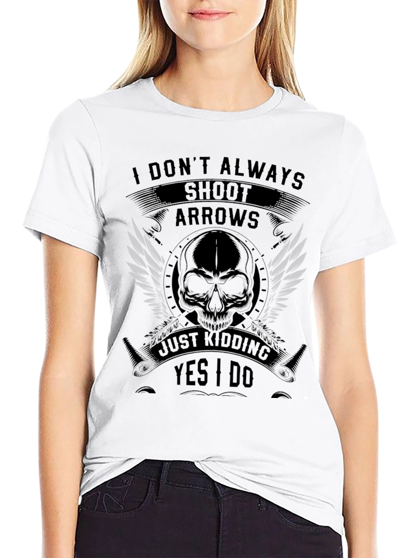 Skull & Arrows Graphic T-Shirt - Black