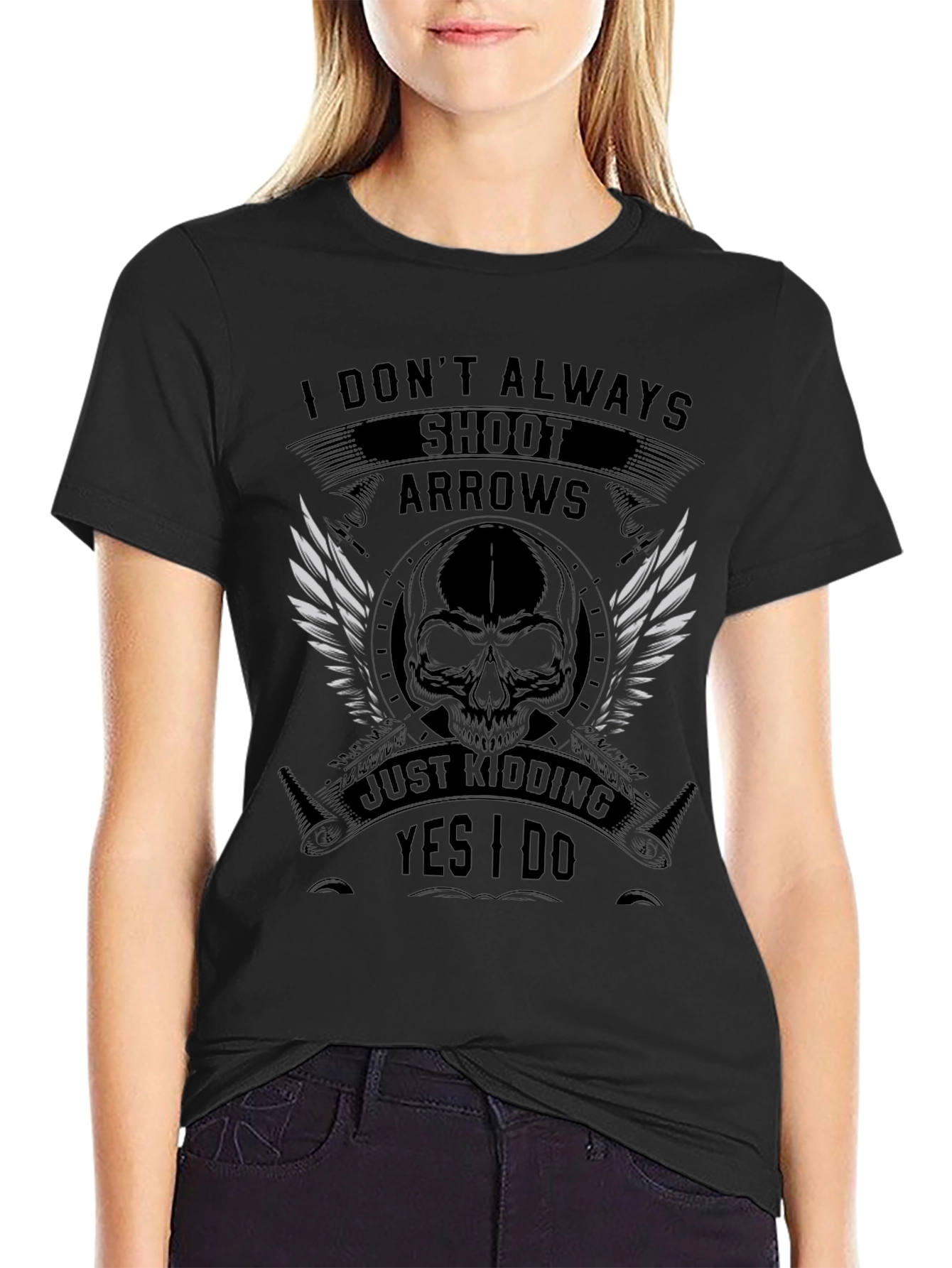 Skull & Arrows Graphic T-Shirt - Black