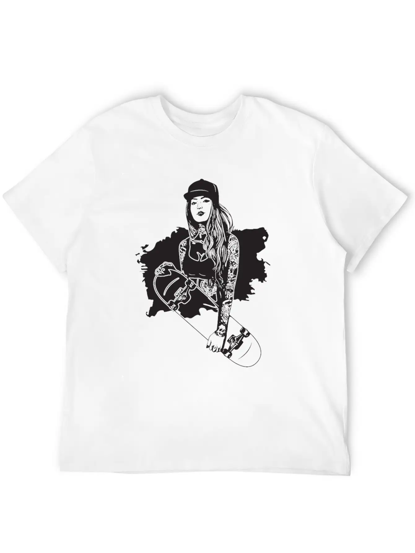 Skater Girl Skateboard Skateboarding Skateboarder Unisex Casual T-Shirt – Clean Design For Daily Comfort