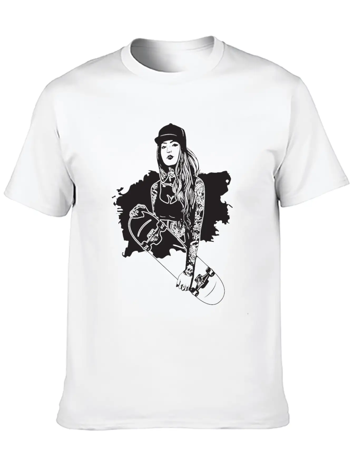 Skater Girl Skateboard Skateboarding Skateboarder Unisex Casual T-Shirt – Clean Design For Daily Comfort