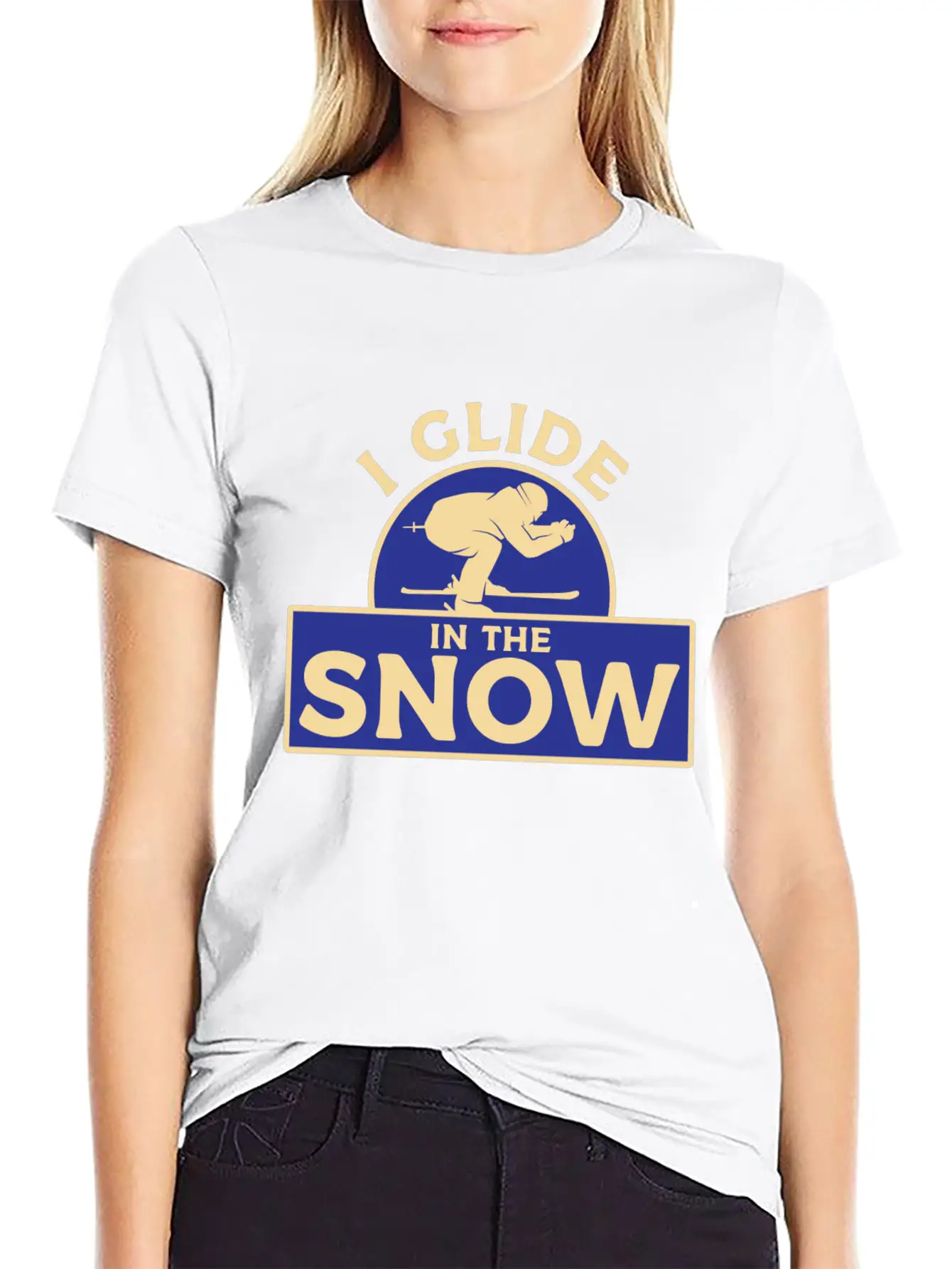 Skiing Snow Unisex Casual T-Shirt – Clean Design For Daily Comfort