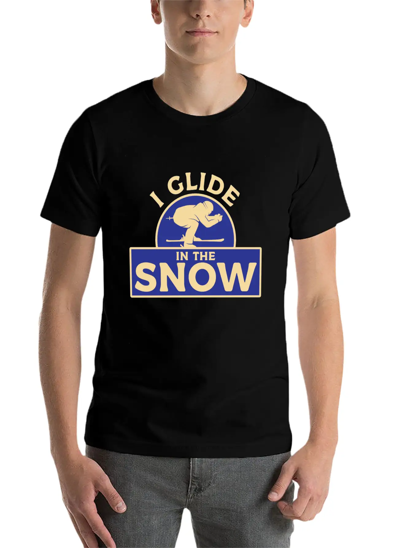Skiing Snow Unisex Casual T-Shirt – Clean Design For Daily Comfort