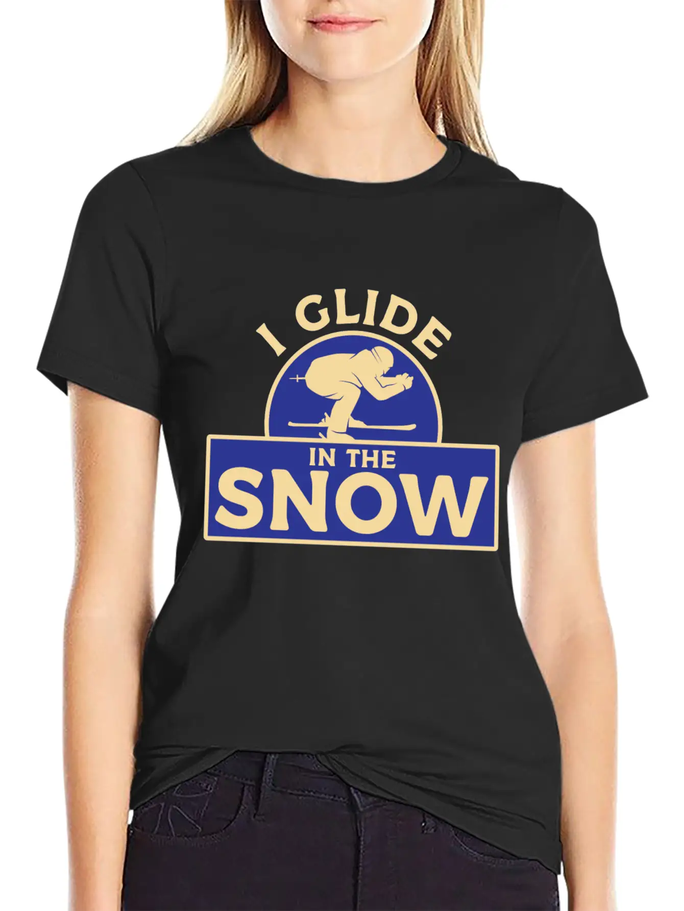 Skiing Snow Unisex Casual T-Shirt – Clean Design For Daily Comfort