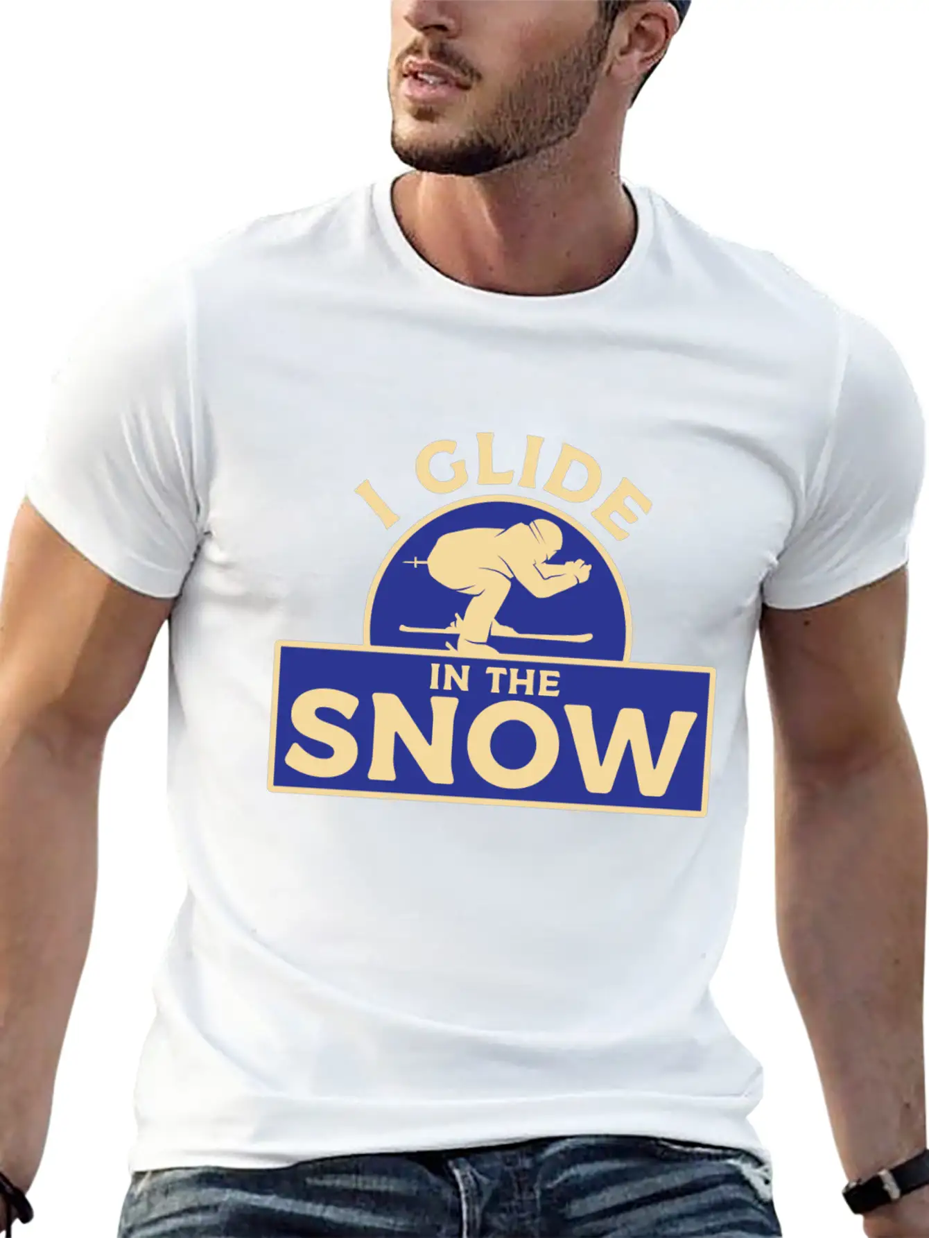 Skiing Snow Unisex Casual T-Shirt – Clean Design For Daily Comfort