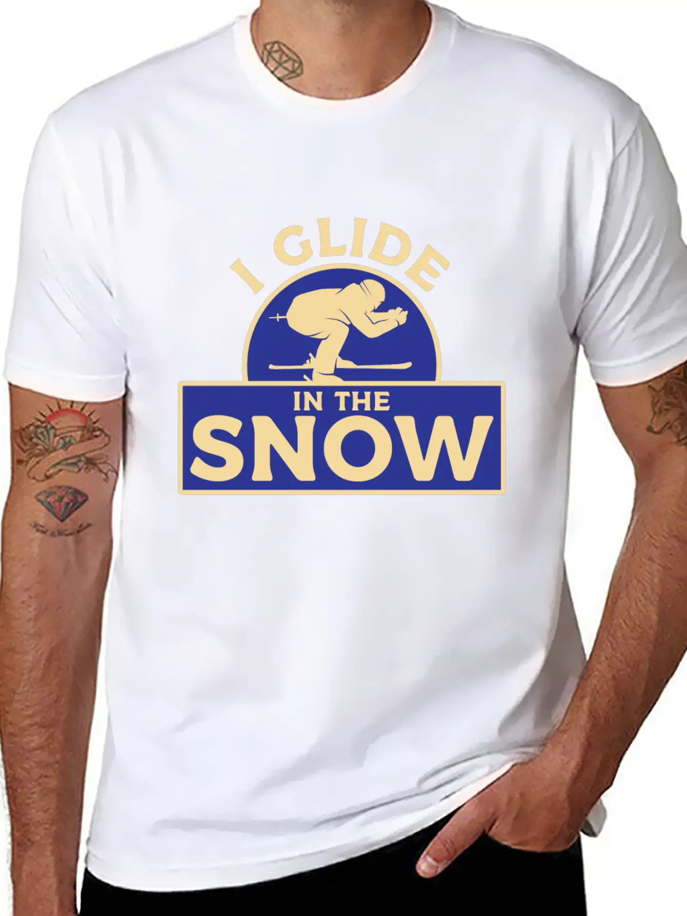Skiing Snow Unisex Casual T-Shirt – Clean Design For Daily Comfort